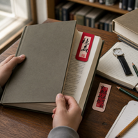 Chinese Style Magnetic Bookmark Set with Inspirational Sayings for Students and Gifts