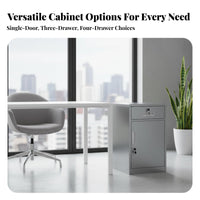 Bedside Nightstand Cabinet Stainless Steel Storage Cabinet Sturdy and Metal Nightstand Locker for Bedroom, Balcony, Garage