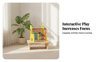 Smooth Sliding Color Recognition Wooden Abacus Math Manipulative Deer Abacus Toy
