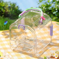 Portable Bird Cage with Cover, Transparent Panels for Parrot Travel, Outdoor Bird Carrier with Perch, Small Size Handheld Animal Travel Bag