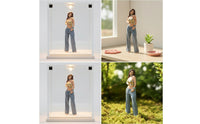 Miniature Female Figurine Highly Detailed Miniature Figure Intricate Character Model for Collectors, Dioramas
