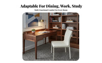 Armless Leather-Wrapped Chair Padded Seat Armless Upholstered Side Chair Rounded Corners Wear-Resistant for Home Office, Kitchen
