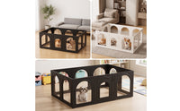 10 Pieces Interlocking Modular Pet Fence Stable Dog Playpen with Door Secure Pet Playpen with Door Portable for Small Dogs, Young Dogs, Rabbits, Living Room, Apartments