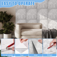 36-Piece Self-Adhesive Waterproof PVC Wall Panels for Shower and Kitchen