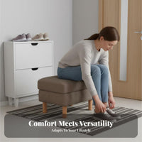 Upholstered Wooden Leg Stool dense Sponge pad for Living Room, Adults