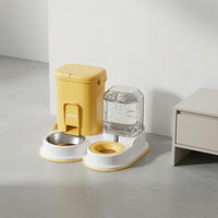 Cat Feeder and Water Dispenser Stainless Steel Pet Care Transparent Tank