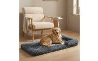 Three-Fold Pet Mat Padded Soft-Pile Dog Mat with Raised Edge Soft Foldable Pet Bed for Pets, Dogs, Indoor, Floor, Sofa