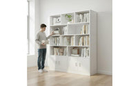 Tall Storage Cabinet with Doors Sturdy Duty Floor Standing Storage Organizer Multi-Tier Display Shelf Stable Design Household