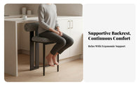 Upholstered High Stool with Woven spinerest Nordic Design Bar Chair Retro design