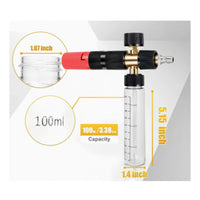 Double Connector Foam Dispenser 5 Nozzles Mini Foam Dispenser Detachable Bottle Pressure Washer Soap for Car Wash