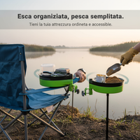 Fishing Chair Bait Tray Aluminum Alloy Ground Insert or Chair Mount Bait Plate for Outdoor Fishing
