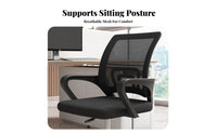 Adjustable Height Rolling Mesh Task Chair 360-Degree Swivel Mesh Back Rolling Chair Reclining Backrest Computer Seat Ergonomic Design for Distant Workers, Students, Adults, Conference Room, Bedroom
