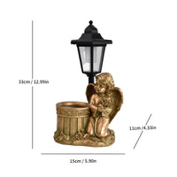 Lantern Planter Ornament Clear Panels Solar Angel Planter