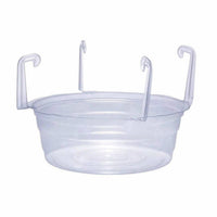 5 Pieces Clear Hanging Basket Drainage Pan with Hooks Easy to Clean for Patio