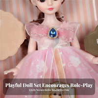 Doll Gift Set Changeable Clothes Articulated Dress-up Doll children's Toy for Girls, Bedroom