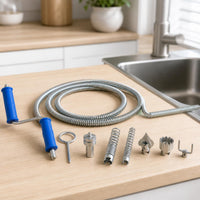Drain Cleaning Spring Tool for Pipes, Extended 12mm Galvanized Spring, Patented Design