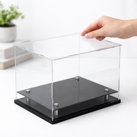 Acrylic Display Case, Clear Display Box with Black Base, 40x20cm Dustproof for Model Car, Collectible & Memorabilia