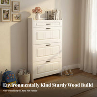 Tipping Footwear Storage Unit Tip-Out Drawers Flip Drawer Footwear Storage Unit Large Capacity for Apartment Dwellers, Homeowners, Hallway