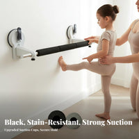 Easy Installation Home Practice Dance Bar Multi-Functional Portable Ballet Barre Compact Suction Cup Stretch Bar Soft Foam Grip for Children, Dancers, Beginners, Doorway