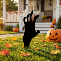 5 Pieces Outdoor Skeleton Hand Yard Stakes Black Skeleton Hand Garden Stakes Haunted Eerie for Halloween