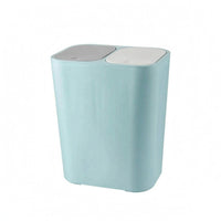 Double-Bin Trash Can Rounded Corners Two-partCompartment Design Hard Household Exterior Organizer for Kitchen