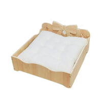 Wooden Pet Bed with Cushion Raised Furniture Sturdy for Young Dogs