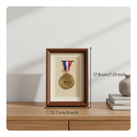 Solid Wood Medal Display Frame Ideal Gift Long-Distance Race Medal Holder Wall Mountable 3D Deep Box Frame for Runners