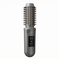 Digital Temperature Display Cordless Curling Brush Shiny Finish Heated Barrel Brush on/off Button