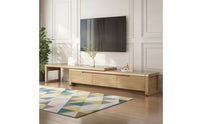 Wooden TV Cabinet with Drawers Organized TV Stand with Drawers Sleek Lowboard Minimalist for Living Room