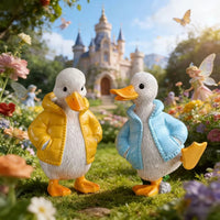跨境Cute little duck ornament农场鸭夫妇摆件桌面花园庭院装饰