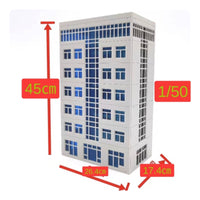 Hightall Building Model Blue Window Detailing Display Item Flat Roof