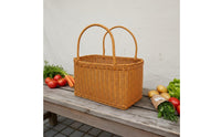 Imitation Rattan Picnic Basket Household Storage Lightweight Shopping Tote for Gardening