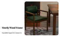 Woven Seat Side Chair Sturdy Wood Frame Dining Seating Ergonomic Rearrest Comfortable for Apartment Dwellers