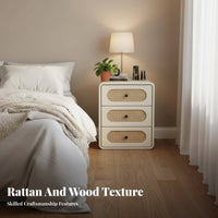 Nightstand with Drawers Space-Saving Household Storage Water-Resistant Surface