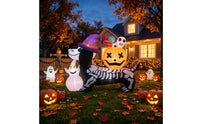 Halloween Inflatable Skeletal Dachshund Outdoor Inflatable Dachshund with Pumpkin Blow-up Spooky for Lawn, Porch