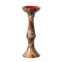 New Chinese Style Wabi-Sabi Resin Candle Holder with Hand-Painted Oil Painting Design