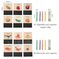 Wooden Mini Doodle Blackboard with Chalk and Creative Spelling Cards for Kids - Vegetable and Animal Cognition Toy