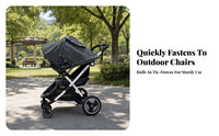 Universal Canopy Cover with Clamp Adjustable Fit Stroller Sun Shade Protection Snap-on Sunshade Rain Cover for Wheelchairs