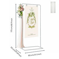 Wedding Sign Holder Simple Setup Assembly Metal Welcome Sign Stand Heavy Duty Rectangular Poster Display Frame for Couples, Birthday Party