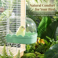 Bird Bath for Cage Hanging Bathtub, Bird Cage Accessory Bath Tub, Transparent Bird Bath Box for Smal - Image 4