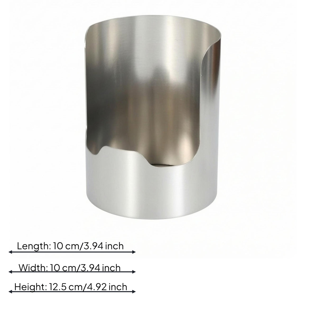 Cylindrical Kitchen Container Brushed Metal Countertop Storage Holder