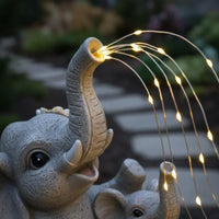 Solar Garden Elephant Decor Waterproof Solar Elephant Statue Gift Idea for Yard