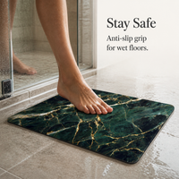 Diatomaceous Earth Bath Mat, Non-Slip Absorbent Quick Dry Bathroom Floor Mat with Marble Pattern