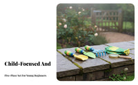 3 Pieces Kids Gardening Tools Child-Sized Kids' Garden Tool Set Metal Miniature Gardening Tool Set for Young Children, Girls, Backyard, Sandbox