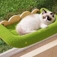 Cat Window Bed with Suction Cups Wooden Cat Window Hammock Comfortable for Cats