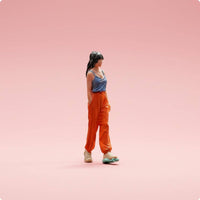 Relaxed Female Figurine Meticulous Workmanship Tiny People Model Realistic Pose