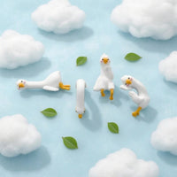 4 Pieces Cute Duck Dashboard Decoration Cartoon Duck Dashboard Decor Playful Screen Perch Figures Compact for Drivers, Commuters, Office Desk