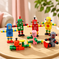 Wooden Educational Robot Building Blocks for Kids