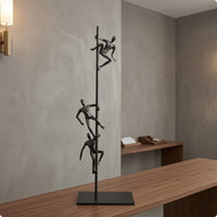 Climbing Figure Sculpture Matte Finish Climbing Man Statue Hand-Welded