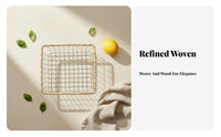 Wire container with Wood Handles adaptable Storage Basket Modern & design for Renters